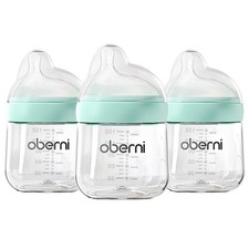 Baby Bottle Slow Off Centered Nipple Anti Colic Newborn 150ml/5oz Blue 3 PCS