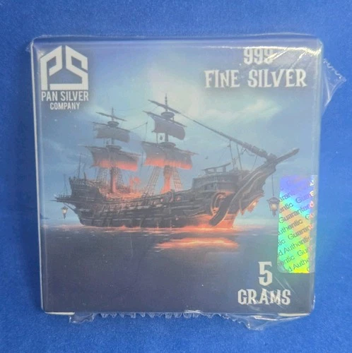 Pan Silver Company 5 Gram .999 Fine Silver Bar – Pirate Ship – Ltd 3000 SEALED