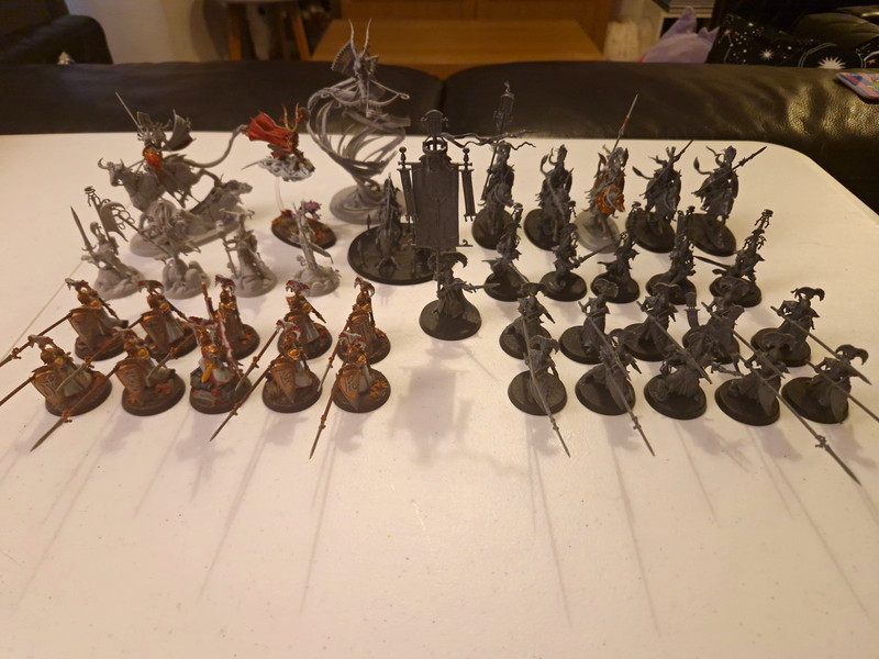 Warhammer Miniatures Mixed Lot Part Painted Bulk High Elves Lumineth