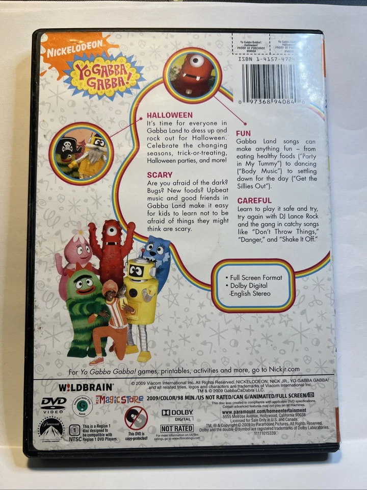 Nickelodeon Yo Gabba Gabba!: Halloween (DVD, 2009) Lance Robertson Out of Print Foto 2 de 2