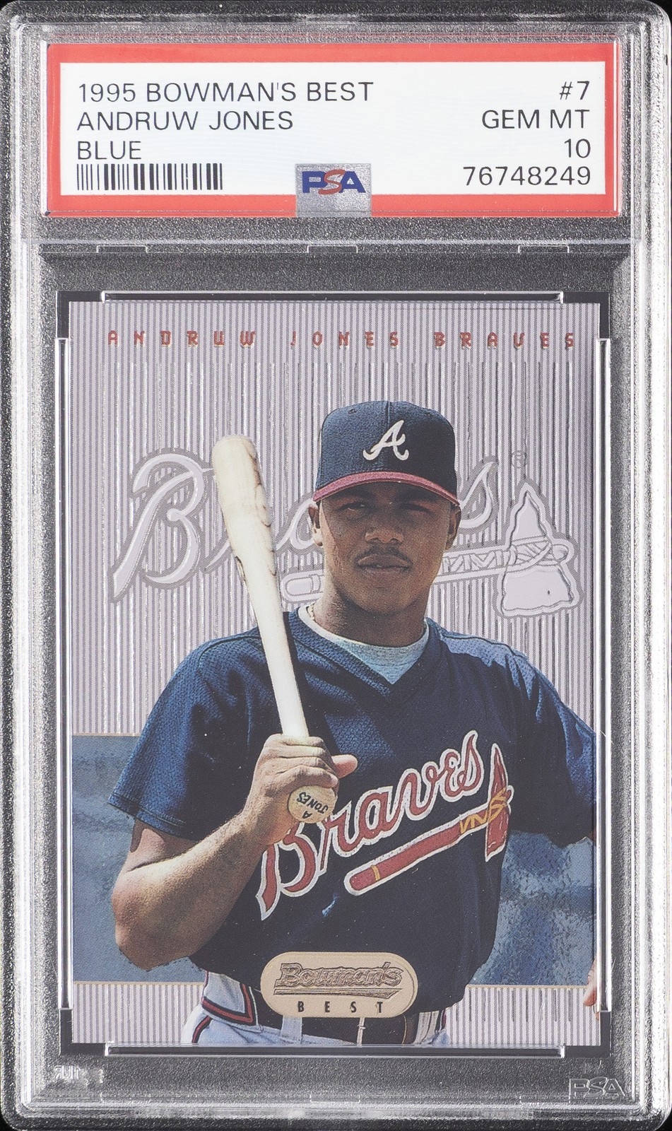 1995 BOWMAN'S BEST BLUE #7 ANDRUW JONES ROOKIE RC PSA 10