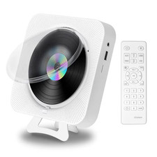 Bluetooth Portable CD Player Desktop/Wall Mounted with Remote Control   White