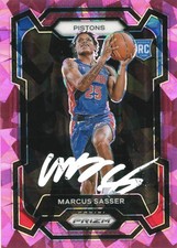2023 Panini Prizm Marcus Sasser Pink Cracked Ice Prizm Auto Signed RC #174