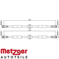 2X Bremsschlauch Metzger 4111804 2 BremsschläUche Rechts Links Vorne