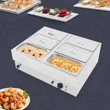 Stainless Steel Soup Warmer Electric Food Warmer 6-Pan Commercial Food Warmer