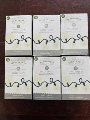 (Lot of 6) Wondershop at Target 60 Lights Warm White Faceted LED C6 - B1
