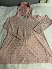 Disney Store Princess Pink Hooded Swimsuit Cover Up With Front Pouch Size 9/10