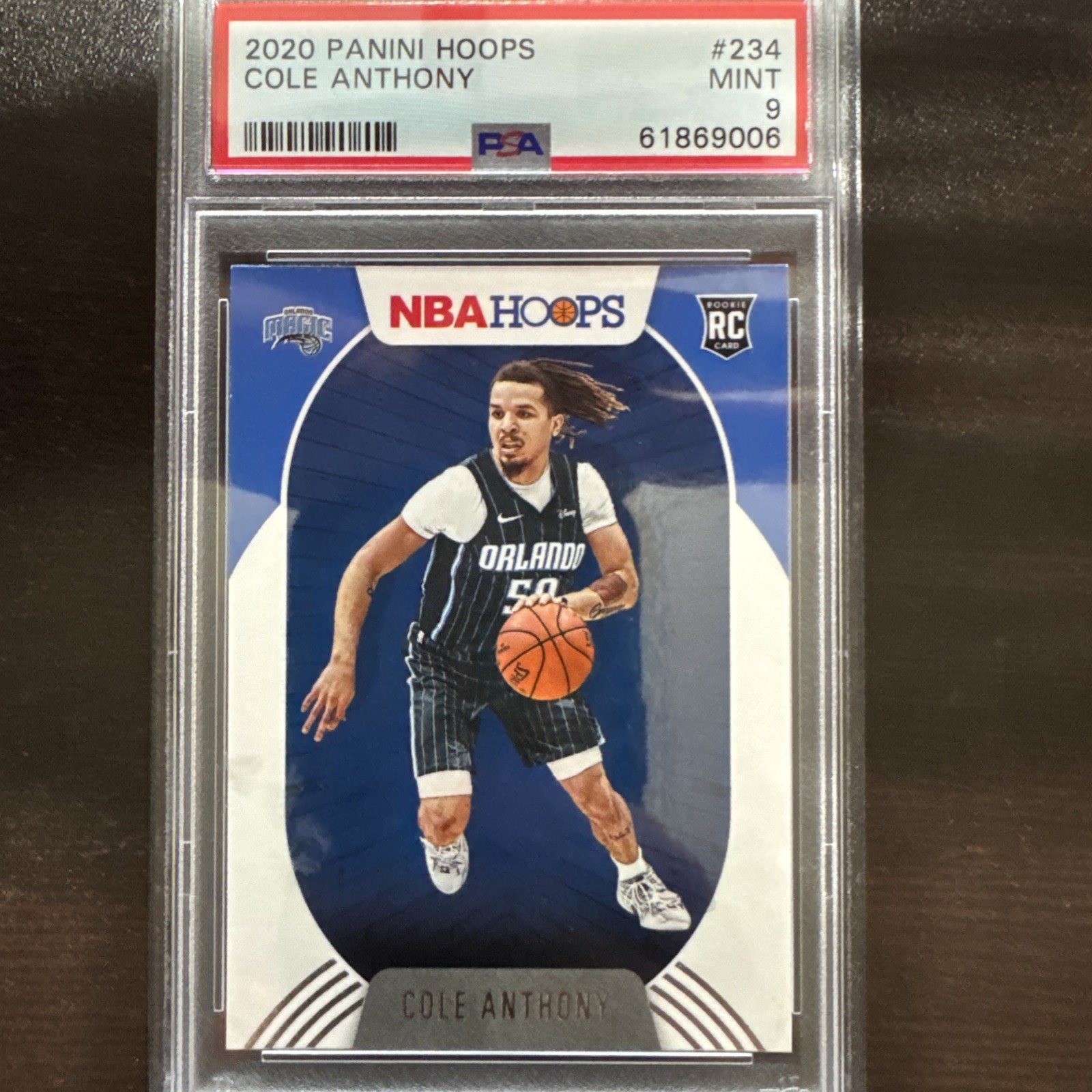 2020 Panini NBA Hoops Cole Anthony Rookie RC Orlando Magic #234 PSA 9