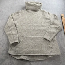 Smartwool Womens XL Hudson Trail Fleece Pullover Gray Wool Blend Outdoor Sweater