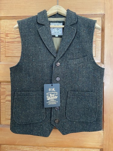 Red Tornado Co. Wool Vest Waistcoat Brown Tweed Men’s Medium New