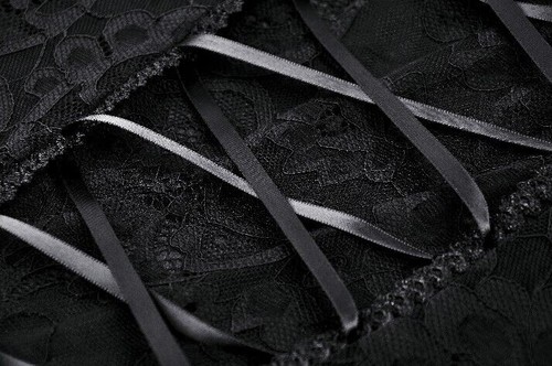 DARK IN LOVE Women Black Punk Gothic Lace See-Through Sexy Lace Maxi Strap Dress - Picture 18 of 21