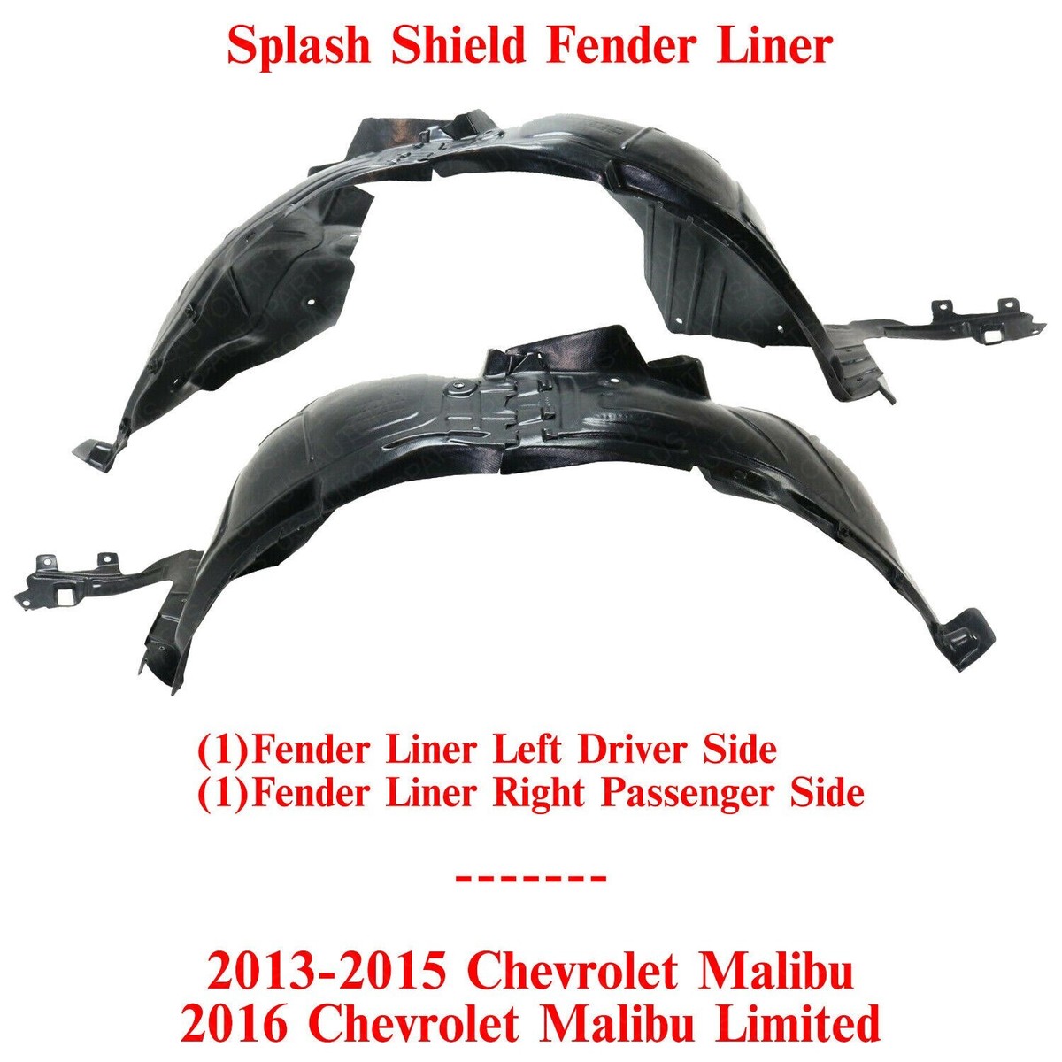 Splash Shield Fender Liner LH+RH Side For 2013-15 Chevrolet Malibu