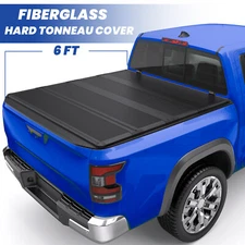 6FT 4-Fold Hard Truck Bed Tonneau Cover FRP For 2005-2024 Nissan Frontier