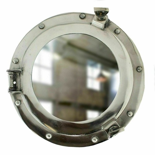 11" Antique Canal Boat Porthole-Window Ship Round Glass Wall Decor Porthole