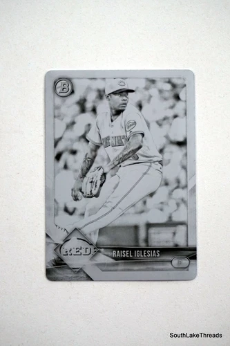 2018 Bowman Raisel Iglesias #96 Black Printing Plate #d One of One Reds #'d 1/1