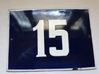 VINTAGE ENAMEL PORCELAIN TIN SIGN PLATE 1pcs rare address number 15 ! (No.Б25 )