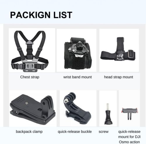 Accessory Kit for DJI Osmo Action: Camera Chest Strap, Camera Head Mount, Camera - Picture 7 of 8