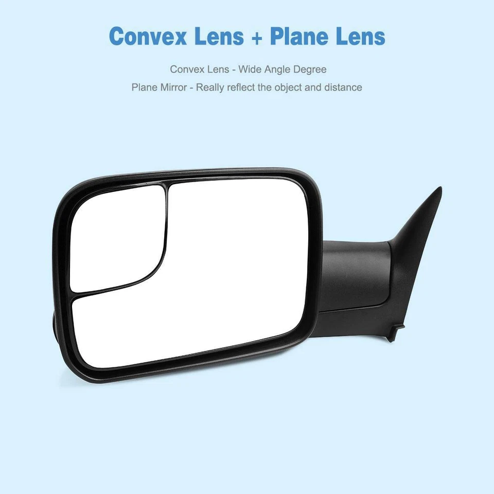 Espejos retrovisores de remolque para 94-97 Dodge RAM 1500 2500 3500 espejo retrovisor ajustable eléctrico abatible Foto 3 de 4