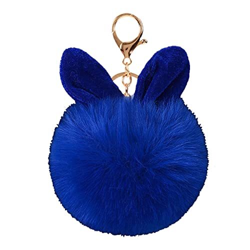 Portachiavi con pompon a forma di palla di puff, morbido portachiavi con gambe lunghe, portachiavi in peluche pom-pom, ciondolo a sfera in ratina, colore: bianco, Lilla, Siehe Beschreibung