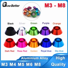 M3 - M8 Aluminum Alloy Anodized Cone Cup Head Washers For Socket Cap Screw Bolt