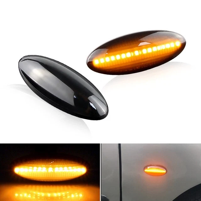 Smoke Lens Amber LED Signal Side Marker Lights For 05-09 Toyota Yaris Hatchback - Image 3 of 4