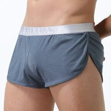 Men's Boxer Trunks Mesh Boxer Shorts Breathable Arrow Pants Inner Pouch Low Rise