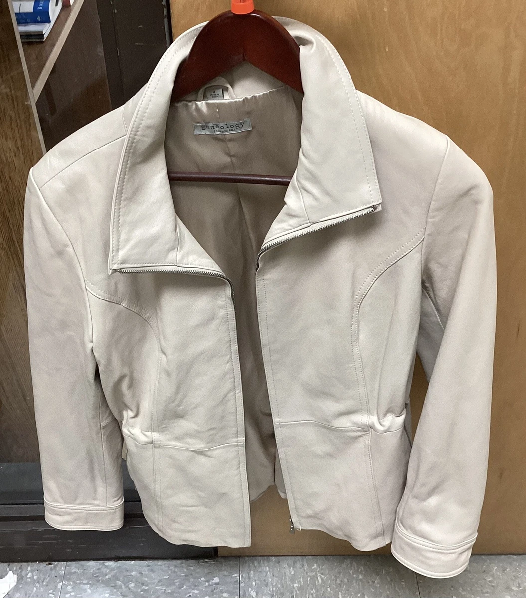 Ecru leather jacket cheap