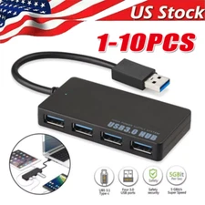USB 3.0 Hub 4-port adapter Charger Data Ultra fast PC Mac Laptop Desktop LOT