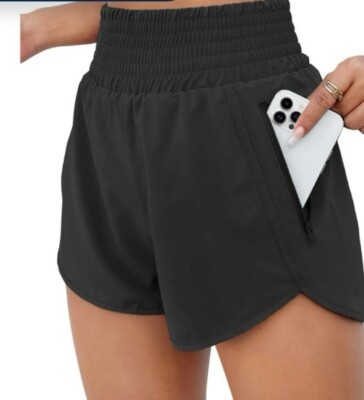 Nwt Womens Athletic Shorts High Waisted Running Shorts Gym Workout