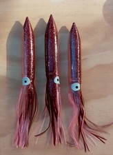 10 PACK 12" SHELL SQUIDS FOR SPREADER BARS TEASERS - NATURAL BROWN PINK