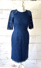 Jigsaw Blue Lace Shift Occasion Dress Size 10