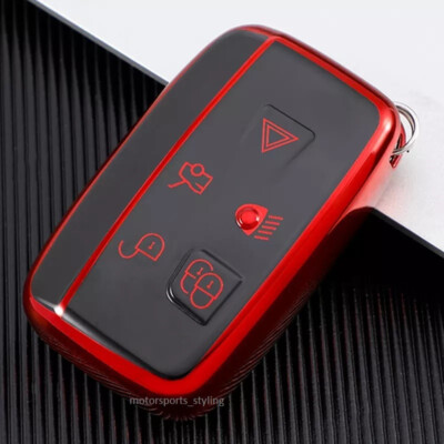 Housse De Clé Rouge Pour Range Rover Sport / Evoque / Velar - Protège Clé 5 Boutons T45R