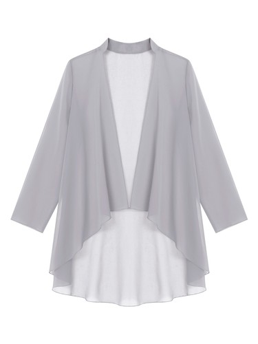 Lady Open Front Chiffon Cardigan See-through Bolero Shrug Crop Top Evening Party - Picture 102 of 466