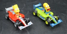 2pc 12V Micro Scalextric HO Slot Car BART & HOMER SIMPSON Indy F1 TV