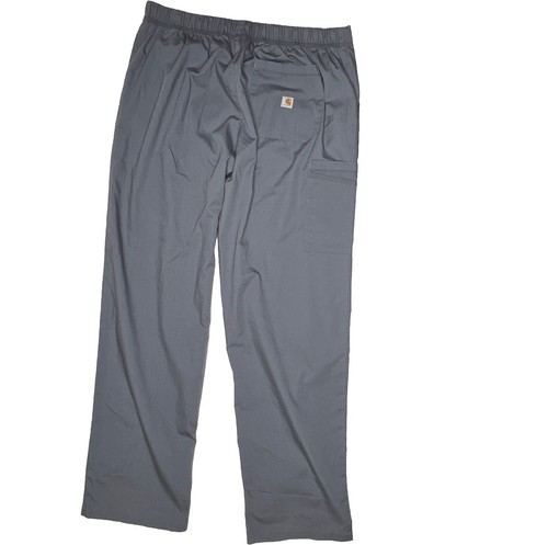 Carhartt Force Womens Scrub Pants Bottoms Gray Yellow Medium Cargo Multi Pocket - Picture 2 of 9
