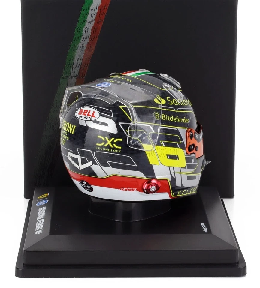 MODELLINO CASCO F1 HELMET 1:5 LOOKSMART FERRARI LECLERC #16 WINNER MONZA GP 2024 - Immagine 3 di 4