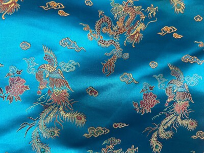 Chinese Dragon Brocade Jacquard Fabric 45'' Wide BTY
