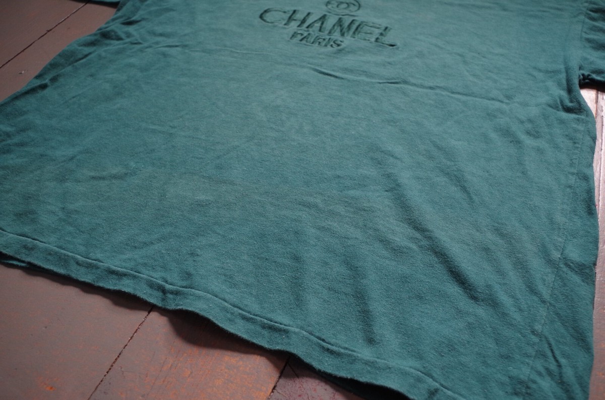Vintage 90s Chanel Shirt Green Size S/M Mens Embroidered | eBay