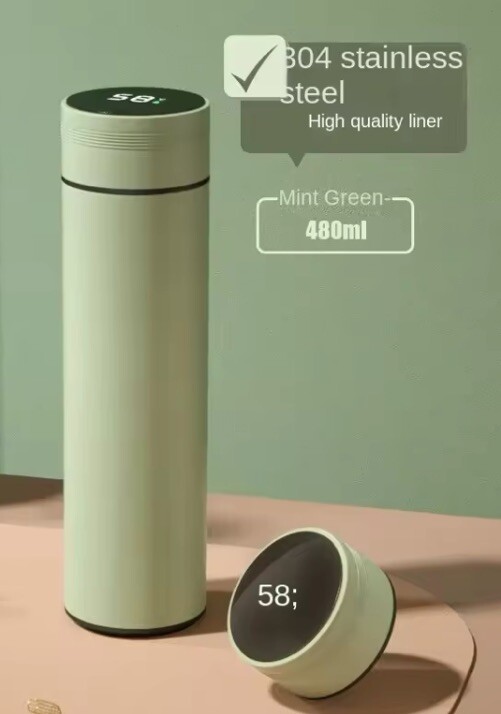 Bouteille isotherme intelligente en acier inoxydable 500ml avec affichage LED
