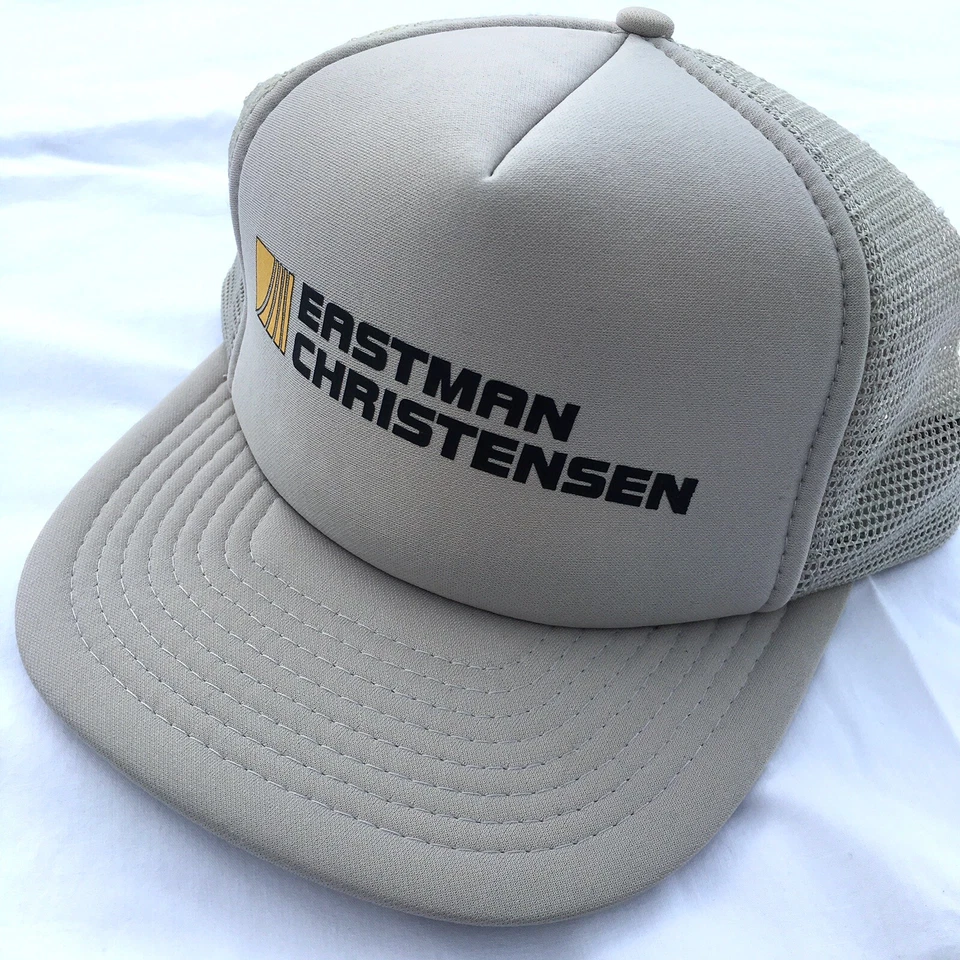 Vtg 80's EASTMAN CHRISTENSEN Mesh TRUCKER Hat DRILLING Snapback ROUGHNECK Cap - Image 2 of 4