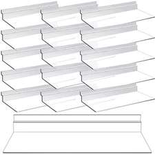 16 Pack 4 x 10 Inch Slatwall Shelves Hanging Accessories Clear Slatwall Shelf Pl