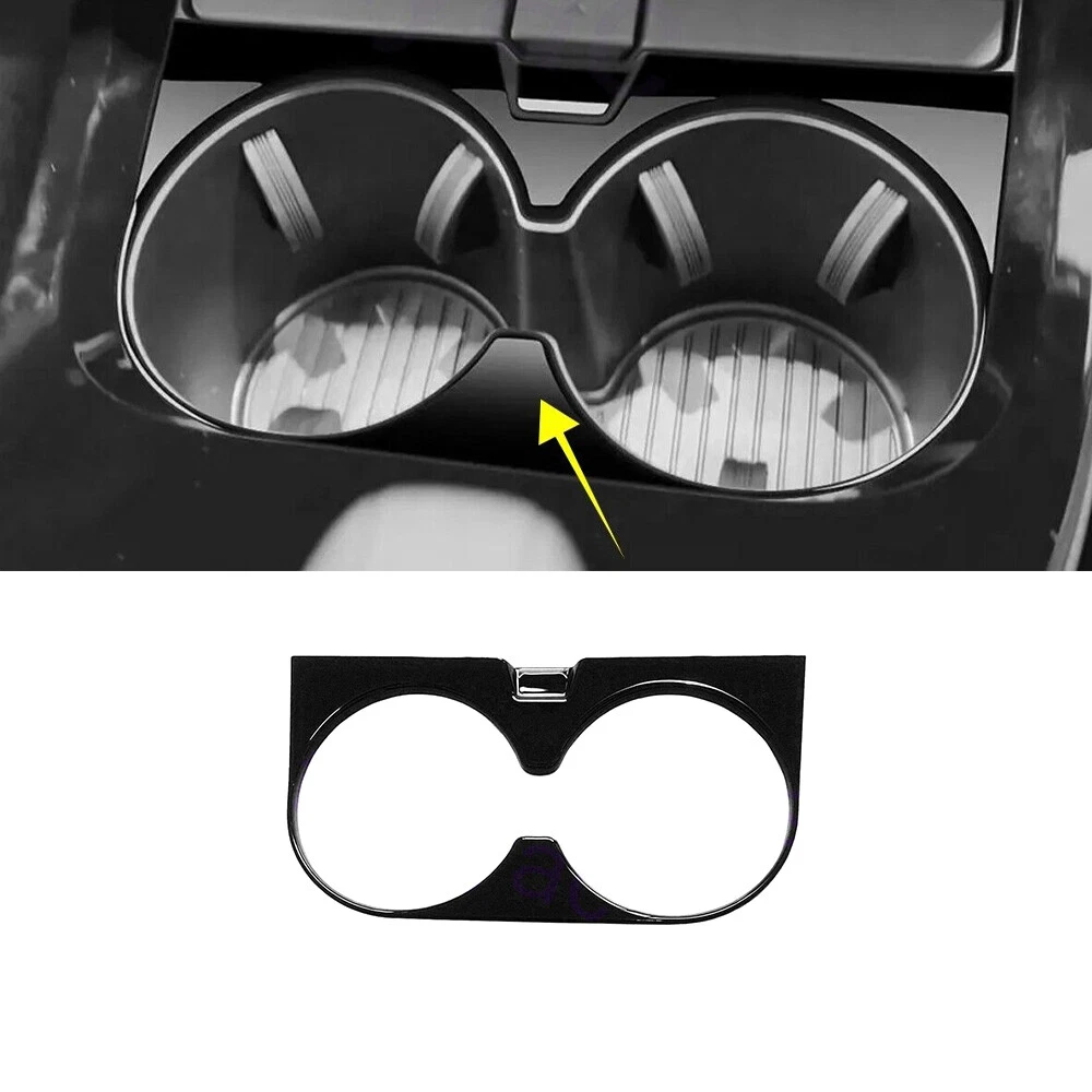 Gear Water Cup Holder Frame Cover Trim 1* For Toyota Prius 2023-24 Bright Black