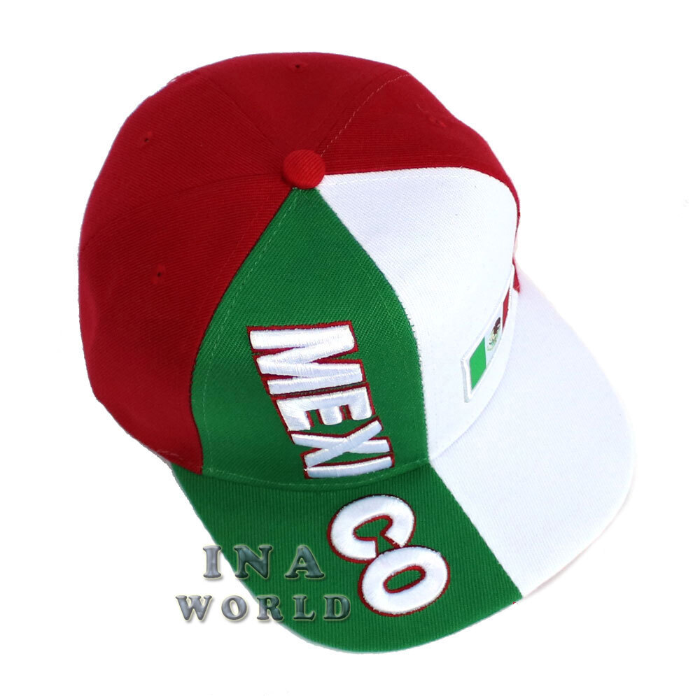 Mexican Flag Baseball Cap - Eagle Federal Logo Embroidered Curved/Flat Bill Hat