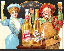 RARE = St Louis Beer 3-D Lemp Brewing Bottle Novelty Victorian Trade Card SR.A.L