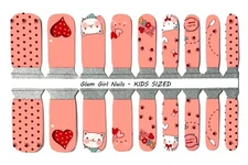 Kids Valentine's Day Kitties Nail Polish Strips Press On Nail Sticker