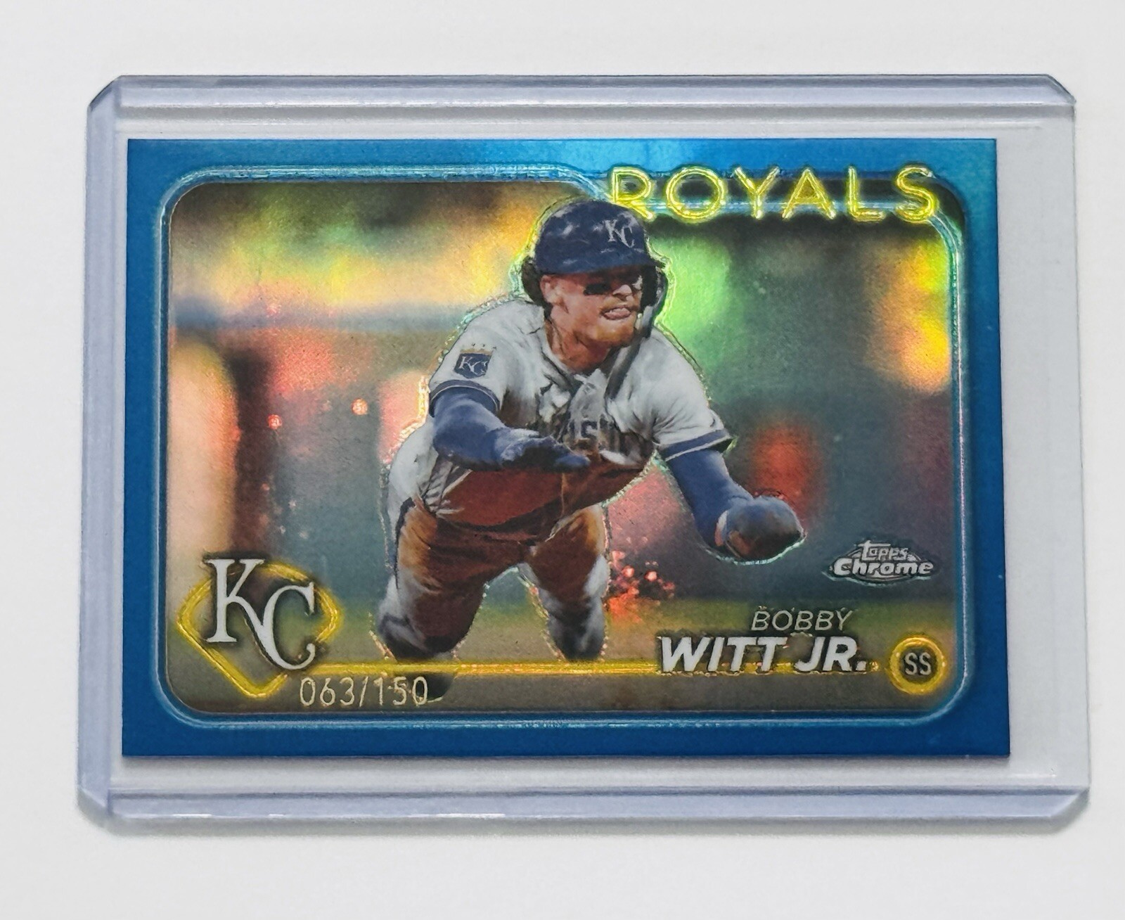 2024 Topps Chrome #120 Bobby Witt Jr. Blue Refractor #/150