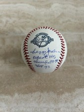 Reggie Jackson Signed Yanks 100th Logo Baseball Inscriptions -Beckett