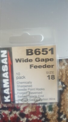 Kamasan B651 Wide Gape Feeder Haken - Größe 18 (1er Pack)