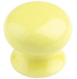 Yellow Ceramic Cabinet Knob Supplied With Fixing Threads - Afbeelding 1 van 1