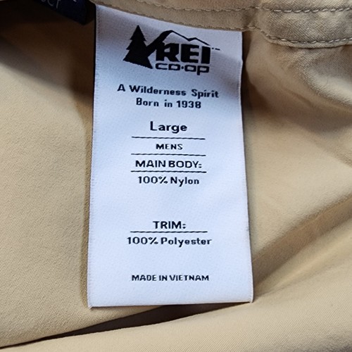 REI Mens Adventure Shirt Large Beige Chest Pockets Tab Sleeve Logo Wilderness - 第 12/13 張圖片